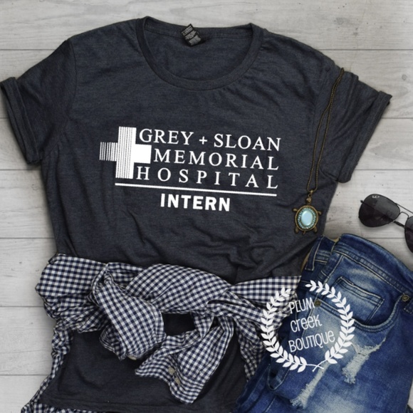 Plum Creek Boutique Tops - Greys Anatomy Intern TShirt - Pop Art TV Tees NEW